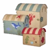 Raffia Storage House - Natural - Ocean Theme - Set Of 3(Raffia Storage House Natural Ocean Theme Set Of 3)