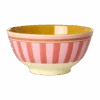 Medium Bowl - Pink - Organic Stripes Print(Medium Bowl Pink Organic Stripes Print)
