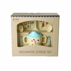 Melamine Baby Dinner Set In Gift Box - Fun Fair Print - Mint - 4 Pcs(Melamine Baby Dinner Set In Gift Box Fun Fair Print Mint 4 Pcs Pre Order Now Ships Early April Copy)