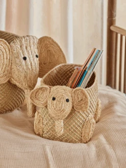 Small Raffia Elephant Seagrass Storage Basket - Natural(Raffia Elephant Seagrass Storage Basket Natural Copy) -Rice By Rice BSANI ELEPHS 1 x1024 2 1