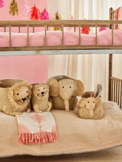 Small Raffia Elephant Seagrass Storage Basket - Natural(Raffia Elephant Seagrass Storage Basket Natural Copy) -Rice By Rice BSANI ELEPHS env1 x1024 5 1