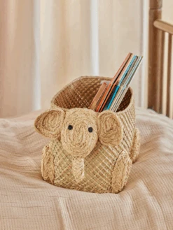 Small Raffia Elephant Seagrass Storage Basket - Natural(Raffia Elephant Seagrass Storage Basket Natural Copy) -Rice By Rice BSANI ELEPHS x1024 1 1