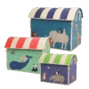 Raffia Storage Baskets Set With Animal Theme - Set Of Three(Raffia Storage Baskets Set With Animal Theme Set Of Three)