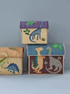 Small Raffia Storage Basket With Dinosaur Theme(Raffia Storage Baskets With Dinosaur Theme Set Of 3 Buy All Three And Save Copy) -Rice By Rice BSHOU 3ZDIN x1024 1 1 c691898c c984 43c0 b2d5 116583cb27d6