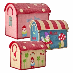 Raffia Storage Baskets With Love Therapy Theme - Set Of 3(Raffia Storage Baskets With Love Therapy Theme Set Of 3)