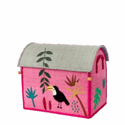 Raffia Storage Baskets With Jungle Pink Theme - Set Of Three(Raffia Storage Baskets With Jungle Pink Theme Set Of Three) -Rice By Rice BSHOU3ZJUNI4 1024 a3668c33 7af5 41e3 871b 3c37520f64f2