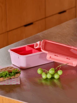 Large Square Lunchbox With 3 Inserts - Pink Print(Large Square Lunchbox With 3 Inserts Pink Print Copy) -Rice By Rice BXLUN PH4I x1024 31 1