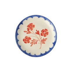 Ceramic Cake Plate With Hand Painted Vintage Flower(Ceramic Cake Plate With Hand Painted Vintage Flower)