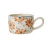 Ceramic Cappuccino Cup With Hand Painted Orange Flowers - 6.7 Oz(Ceramic Cappuccino Cup With Hand Painted Orange Flowers 6 7 Oz Copy)