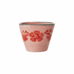 Ceramic Oval Espresso Cup With Hand Painted Orange Flower Vine - 2.4 Oz(Ceramic Oval Espresso Cup With Hand Painted Orange Flower Vine 2 4 Oz)