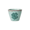 Ceramic Oval Espresso Cup With Hand Painted Good Luck Clover - 2.4 Oz(Ceramic Oval Espresso Cup With Hand Painted Good Luck Clover 2 4 Oz)