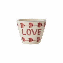Ceramic Oval Espresso Cup With Hand Painted Love - 2.4 Oz(Ceramic Oval Espresso Cup With Hand Painted Good Love 2 4 Oz)
