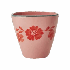 Ceramic Oval Cup With Hand Painted Orange Flower Vine - 10.1 Oz(Ceramic Oval Cup With Hand Painted Orange Flower Vine 10 1 Oz)
