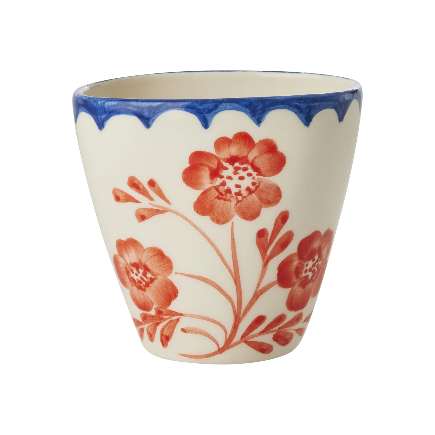 Ceramic Oval Cup With Hand Painted Vintage Flowers - 10.1 Oz(Ceramic Oval Cup With Hand Painted Vintage Flowers 10 1 Oz) 1 Ceramic Oval Cup With Hand Painted Vintage Flowers - 10.1 Oz(Ceramic Oval Cup With Hand Painted Vintage Flowers 10 1 Oz)