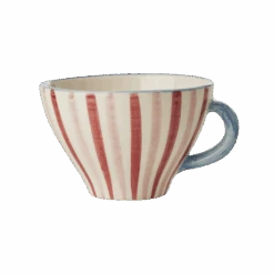 Ceramic Tea Cup With Hand Painted Stripes - 5.0 Oz(Ceramic Tea Cup With Hand Painted Stripes 5 0 Oz)