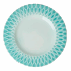 Ceramic Dinner Plate - Aqua. Set Of 6 Plates(Ceramic Dinner Plate Aqua)