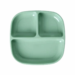 Melamine 3-room Kids Plate - Green(Melamine Kids Plate)