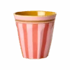 Medium Cup - Pink - Organic Stripes Print(Medium Cup Pink Organic Stripes Print)