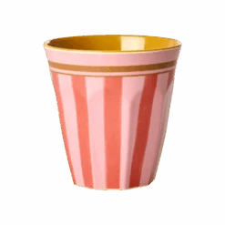 Medium Cup - Pink - Organic Stripes Print(Medium Cup Pink Organic Stripes Print)