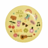 Round Kids Plate - Soft Yellow - Unicorn Love Print(Round Kids Plate Soft Yellow Unicorn Love Print)