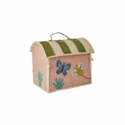 Raffia Kids Bag With Butterfly Theme - GET IT NOW, SHIPS IN OCTOBER(Raffia Kids Bag With Butterfly Theme)