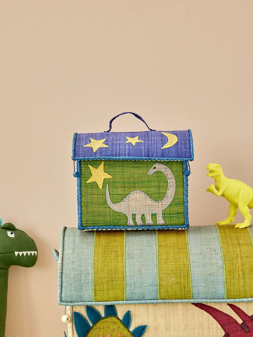 Raffia Kids Bag With Dinosaur Theme(Small Raffia Storage Basket With Animal Theme Copy) 2 Raffia Kids Bag With Dinosaur Theme(Small Raffia Storage Basket With Animal Theme Copy) - Image 2