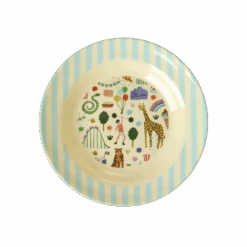 Melamine Kids Bowl | Fun Fair Mint Print -(Melamine Kids Bowl Fun Fair Mint Print Pre Order Now Ships Early April)