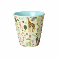 Kids Melamine Cup - Small - Fun Fair Mint Print - 5.4oz -(Kids Melamine Cup Small Fun Fair Mint Print)