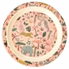 Melamine Kids Lunch Plate | Coral All Over Jungle Animals Print(Melamine Kids Lunch Plate With Pink All Over Jungle Animals Print)