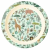 Melamine Kids Lunch Plate | Green All Over Jungle Animal Print(Melamine Kids Lunch Plate With Blue Jungle Animals Print 1)