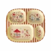 Melamine Kids 4 Room Plate - Fun Fair Pink Print -(Melamine Kids 4 Room Plate Pink Wildlife Print Copy)