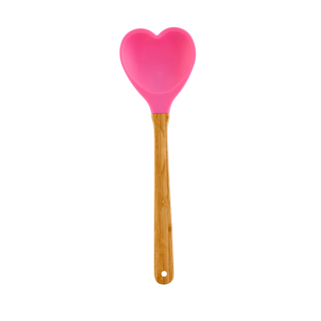Kitchen Silicone Spoon In Heart Shape | Dark Pink(Kitchen Silicon Spoon In Heart Shape Dark Pink) 1 Kitchen Silicone Spoon In Heart Shape | Dark Pink(Kitchen Silicon Spoon In Heart Shape Dark Pink)