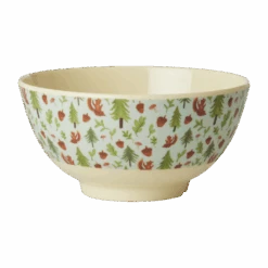 Medium Melamine Bowl - Blue Happy Forest Print(Medium Melamine Bowl Blue Happy Forest Print)