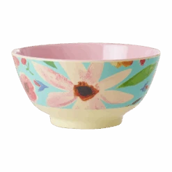 Medium Melamine Bowl - Mint Selma Flower Print(Medium Melamine Bowl Mint Selma Flower Print)