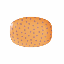 Melamine Small Rectangular Plate | Lavender Dots Print(Melamine Small Rectangular Plate With Lavender Dot Print)