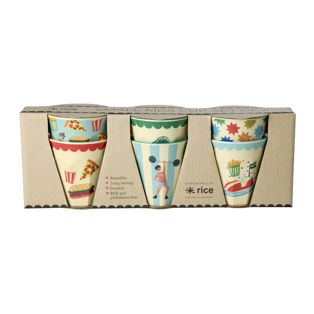 Melamine Kids Cups In Fun Fair Mint Prints - Small - 6 Pcs. In Gift Box -(Melamine Kids Cups In Fun Fair Mint Prints Small 6 Pcs In Gift Box Pre Order Now Ships Early April) 1 Melamine Kids Cups In Fun Fair Mint Prints - Small - 6 Pcs. In Gift Box -(Melamine Kids Cups In Fun Fair Mint Prints Small 6 Pcs In Gift Box Pre Order Now Ships Early April)
