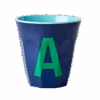 Melamine Cup - Medium With Alphabet In Bluish Colors | Letter A(Melamine Cup Medium With Alphabet In Bluish Colors Letter A)