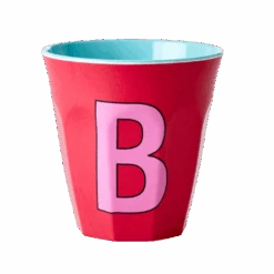 Melamine Cup - Medium With Alphabet In Pinkish Colors | Letter B(Melamine Cup Medium With Alphabet In Pinkish Colors Letter B)