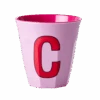 Melamine Cup - Medium With Alphabet In Pinkish Colors | Letter C(Melamine Cup Medium With Alphabet In Pinkish Colors Letter C)