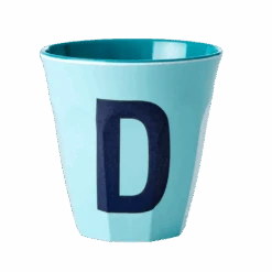 Two Melamine Cups - Medium With Alphabet In Bluish Colors | Letter D(Melamine Cup Medium With Alphabet In Bluish Colors Letter D Copy)