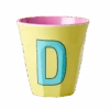 Melamine Cup - Medium With Alphabet In Pinkish Colors | Letter D(Melamine Cup Medium With Alphabet In Pinkish Colors Letter D 1)