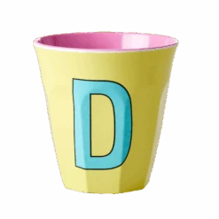 Melamine Cup - Medium With Alphabet In Pinkish Colors | Letter D(Melamine Cup Medium With Alphabet In Pinkish Colors Letter D 1)