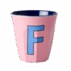 Melamine Cup - Medium With Alphabet In Bluish Colors | Letter F(Melamine Cup Medium With Alphabet In Bluish Colors Letter F)