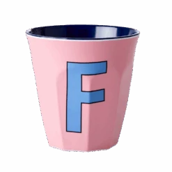Melamine Cup - Medium With Alphabet In Bluish Colors | Letter F(Melamine Cup Medium With Alphabet In Bluish Colors Letter F)