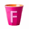Melamine Cup - Medium With Alphabet In Pinkish Colors | Letter F(Melamine Cup Medium With Alphabet In Pinkish Colors Letter F)