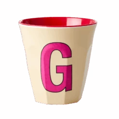 Two Melamine Cups - Medium With Alphabet In Pinkish Colors | Letter G (Copy)(Two Melamine Cups Medium With Alphabet In Pinkish Colors Letter G Copy)