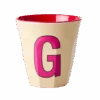 Melamine Cup - Medium With Alphabet In Pinkish Colors | Letter G(Melamine Cup Medium With Alphabet In Pinkish Colors Letter G)