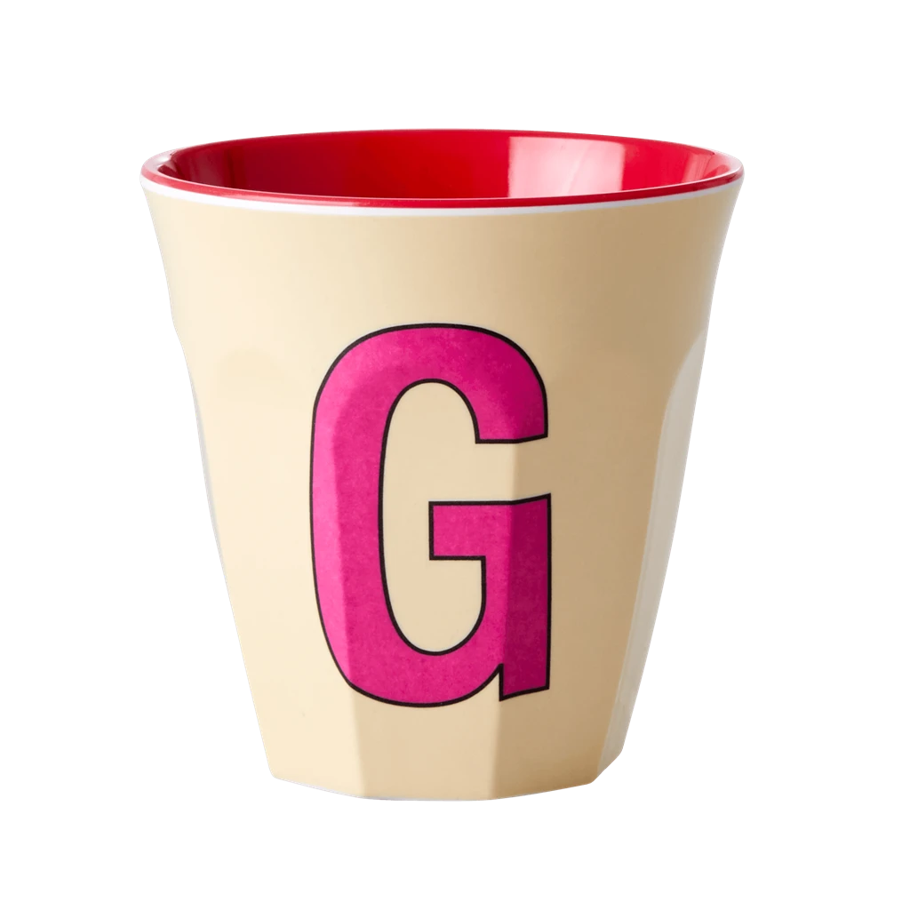 Melamine Cup - Medium With Alphabet In Pinkish Colors | Letter G(Melamine Cup Medium With Alphabet In Pinkish Colors Letter G) 1 Melamine Cup - Medium With Alphabet In Pinkish Colors | Letter G(Melamine Cup Medium With Alphabet In Pinkish Colors Letter G)