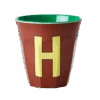 Melamine Cup - Medium With Alphabet In Brownish Colors | Letter H(Melamine Cup Medium With Alphabet In Brownish Colors Letter H)