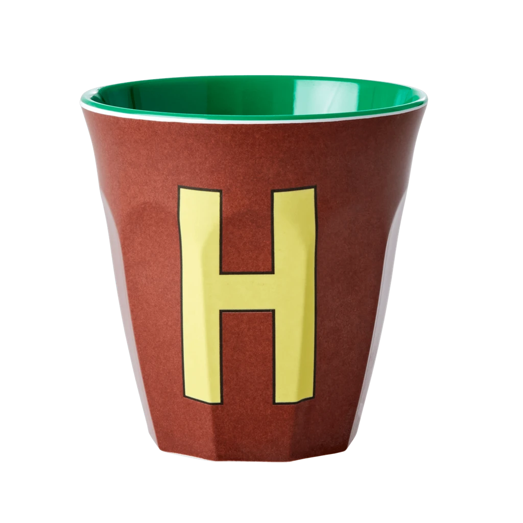 Melamine Cup - Medium With Alphabet In Brownish Colors | Letter H(Melamine Cup Medium With Alphabet In Brownish Colors Letter H) 1 Melamine Cup - Medium With Alphabet In Brownish Colors | Letter H(Melamine Cup Medium With Alphabet In Brownish Colors Letter H)